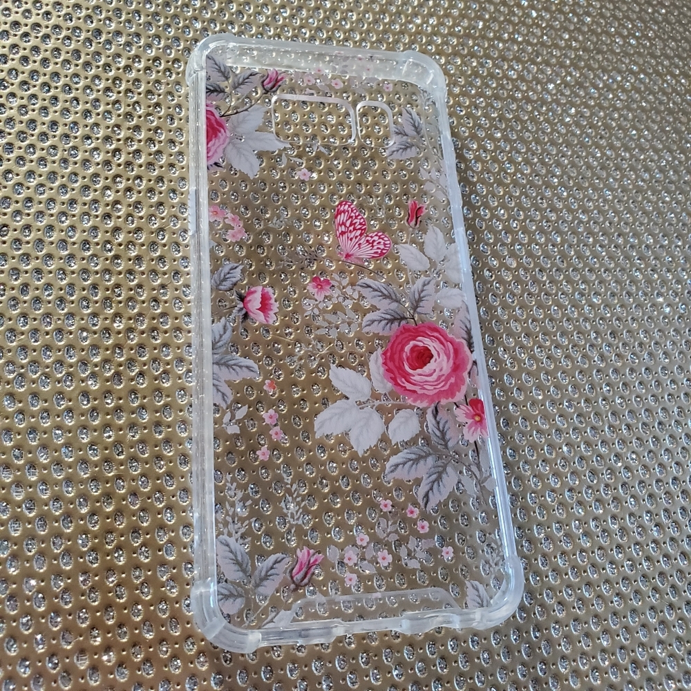 Samsung Galaxy S8 Clear Jelly Protective Phone Case Pink Floral